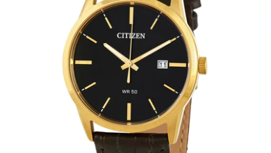 Men’s White Dial Dark Brown Leather Quartz Citizen Watches