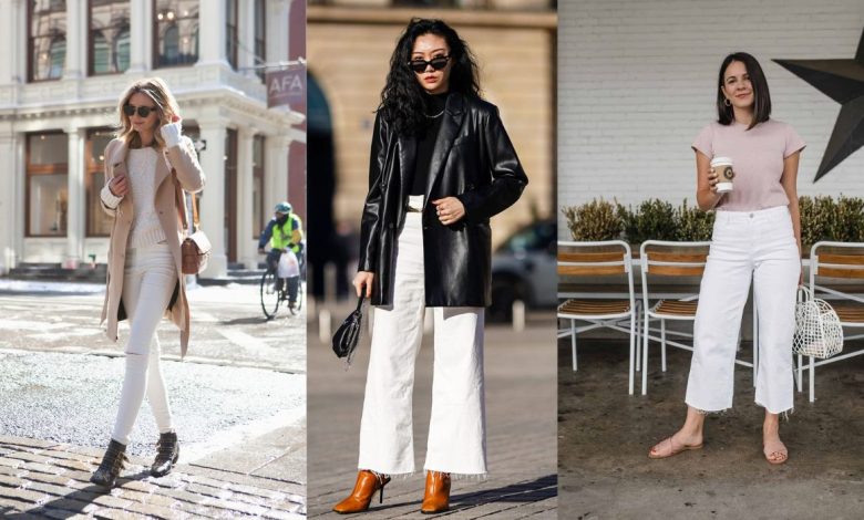 how to style white jeans
